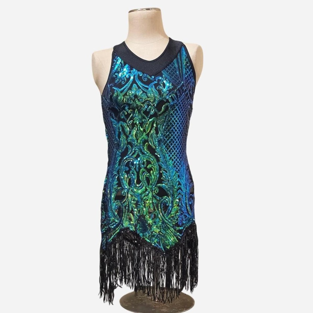 Beautiful Sequin Dance costume. Fits like a medium Roaring 20s Gatsby Era